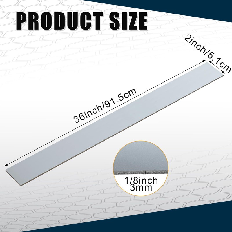 2 Pcs 304 Stainless Steel Flat Bar, 1/8" Thickness, 2"