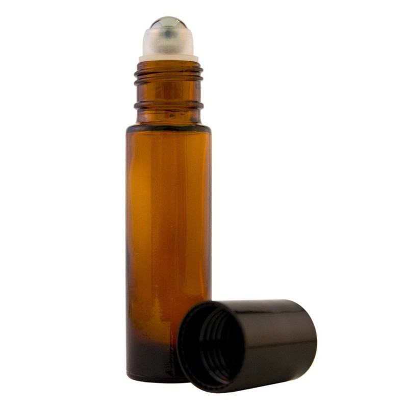GreenHealth 6 Pack – Empty Roll-On Glass Bottles [Stainless Steel