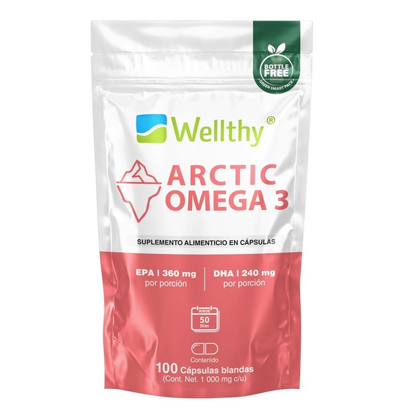 Wellthy Acrtic Omega 3 Softgel 100 Cápsulas. 100% Aceite de