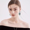 Leaf Crystal Dangle Earrings for Women Jewelry (Hot Pink-14K Gold)