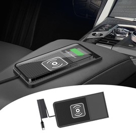 AUSTYLCO Car Wireless Charger, Car Wireless Charging, Wireless Charging Pad for Cars, Car Charger, Anti-Slip Mat, One-Touch Operation, One-Touch Wireless Charging, 6.2 x 3.1 inches (158 x 80 mm),