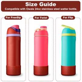 YOUCOX Silicone Boot for Owala Water Bottle 24 oz, Anti-Slip Protective Sleeve for FreeSip/Twist/Flip Stainless Steel Water Bottles, Bottom Cover for Owala Accessories, BPA Free, Dishwasher Safe