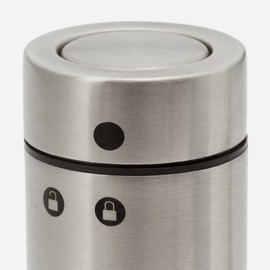 KEYUCA Stainless Steel Electric Ceramic Mill (with Pedestal, One Push with One Hand), Electric Mill, Pepper Mill, Pepper Mill, Salt (See Remaining, Rust Free), Cleaning Brush Included
