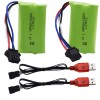 Blomiky 2 Pack 7.4V 2S 600Mah Li-ion Rechargerable Battery With