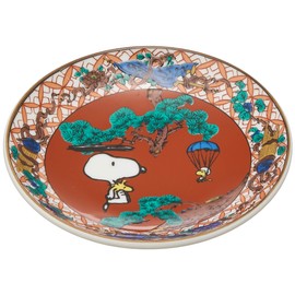 Peanuts SN362-333 Snoopy Kutani Ware Bean Plate, Red Pattern