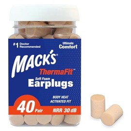 Tapones de espuma suave ThermaFit de Mack's (40 pares): cómodos para dormir, roncar, trabajar, viajar y eventos ruidosos | Fabricados en EE. UU. | Actualizados y mejorados