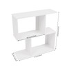 YUYFCC 2Pcs Geometric Bookshelf 2-Tier PVC S-Shaped Bookcase Freestanding Books