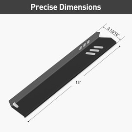 Grill Heat Plates Replacement Parts for Dyna-Glo, Backyard & Uniflame Grill, DGF510SBP, DGF493BNP, BY15-101-001-02, BY13-101-001-13, Porcelain Steel, 15" x 3-13/16", 4-Pack