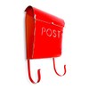 NACH TH-10019 Aged Newspaper Holder Wall Mounted Mailbox, Rustic RED