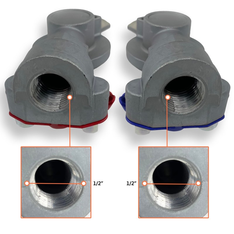 Torque Aluminum Emergency Glad Hands and Service Gladhands with Grip