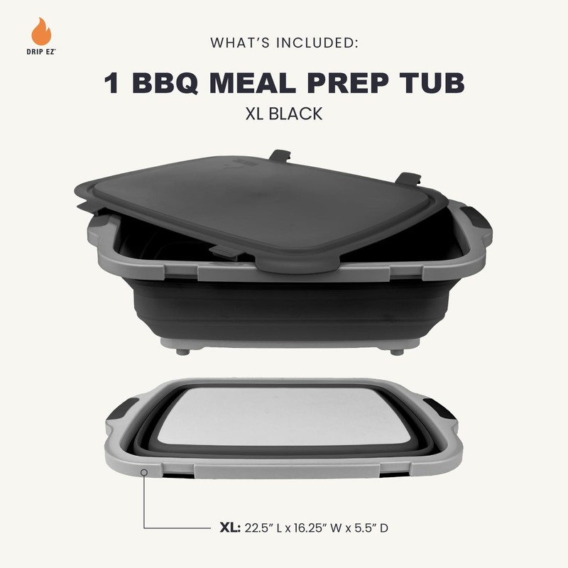 Drip EZ Collapsible BBQ Prep Tub - for Meal Prep