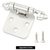 QWORK Inset Cabinet Hinges, 25 Pairs (50 pcs) 1/2" Overlay