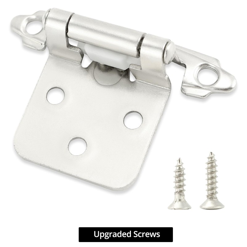 QWORK Inset Cabinet Hinges, 25 Pairs (50 pcs) 1/2" Overlay