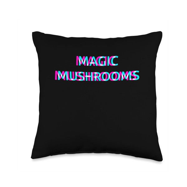 Magic Mushrooms Psychedelic Shrooms Psilocybin Grow Throw Pillow