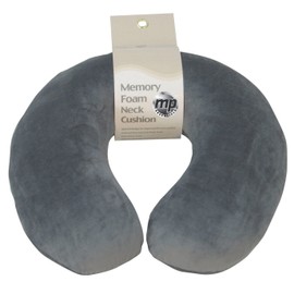 Motionperformance Essentials Super Velour Luxury Memory Foam Comfort Neck Support Cushion (Travelling, Car, Plane, TV, Reading) (Grey)