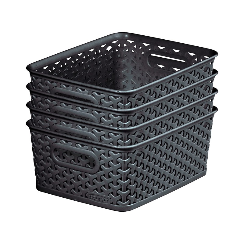 Curver My Style Rattan Effect Set of 4 Kitchen, Living