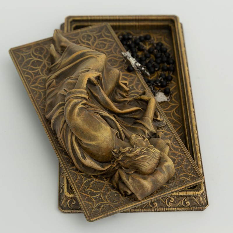 BC Catholic Sleeping St Joseph Statue with Case Base, Holder