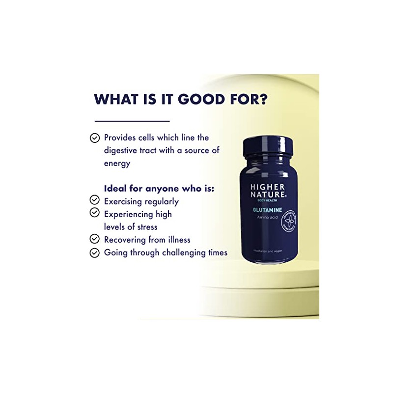 Higher Nature Glutamine - Versatile Amino Acid - 90 Capsules