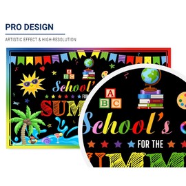 Allenjoy End of School Year Theme Backdrop for Kids Boy Girl Class Tropical Beach Pool Splash Bash Birthday Party School's Out for The Summer Supplies Decorations Banner Background