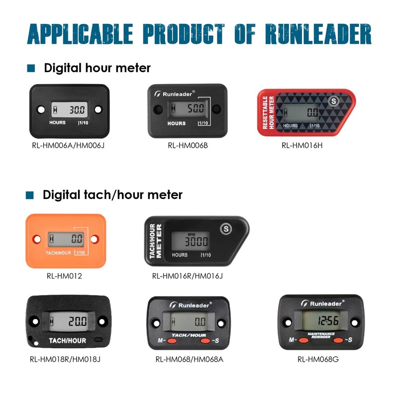 Runleader TS016 Alligator Clip Assembly for Hour Meter Tachometer Work