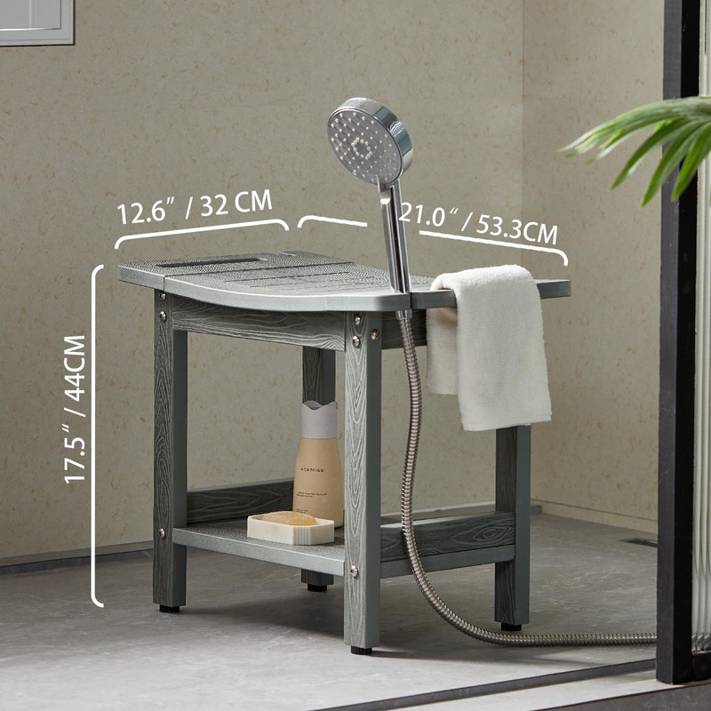 Waterproof Shower Stool for Inside Shower,Heavy Duty Bench for Shower,