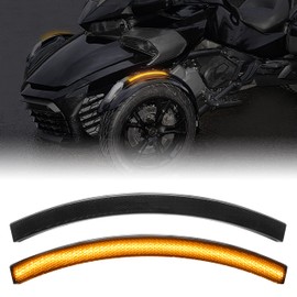 SAUTVS LED Fender Turn Signal Light for Can-Am Spyder 13-18, Smoked Black Front Fender LED Light Wheel Light for Can Am Spyder F3 RS ST RT 2013-2018 Accessories (2PCS)