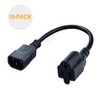 CableCreation [10-Pack] 1 Foot 18AWG Standard Computer Power Adapter Cord