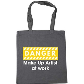 Hippowarehouse Danger Make Up Artist at work Tote Shopping Gym Beach Bag 42cm x38cm, 10 litres
