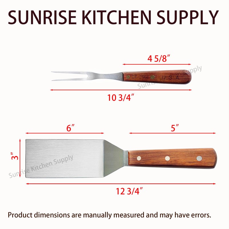 SUNRISE Stainless Steel Turner Spatula & Meat Fork 10.75" Fork