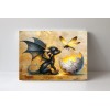 Twisted R Design 20x16 Black Dragon and Firefly Nursery Canvas