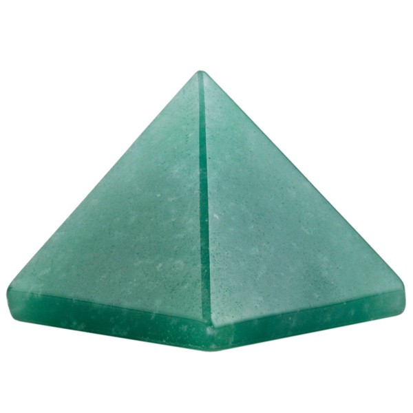 SUNYIK Natural Stone Pyramid, Healing Crystal Point Gemstone Energy Generator Reiki Metaphysical Decoration Figurine Green Aventurine, 1-1 1/8 inch