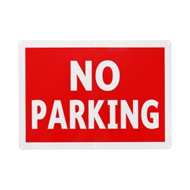 M METERXITY 1-Pack KEIN PARKEN Schild ohne P 14x10 Zoll Aluminium Reflektierende Straßenlangsame Warnschilder Rostfrei Wasserdicht Stoppschilder [Weiße Buchstaben auf rotem Hintergrund]