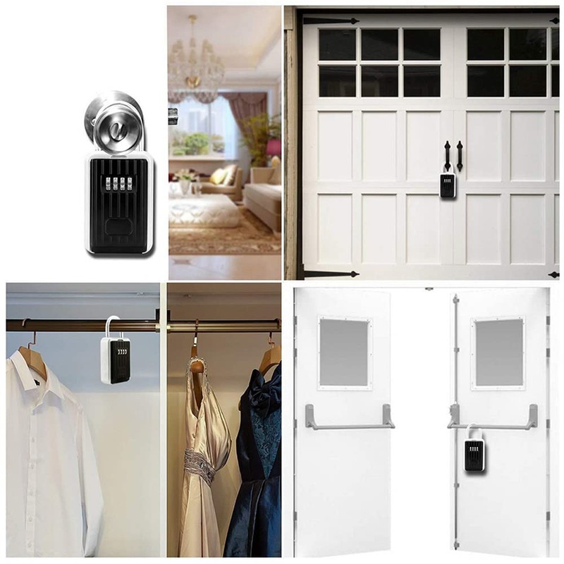 Spotact Wall Mount Key Lock Box Combination Key Padlock Aluminium