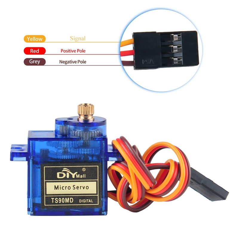 RCmall 4Pcs TS90MD 2kg.cm Micro Servo Motor Set Adjustable SpeedAngle