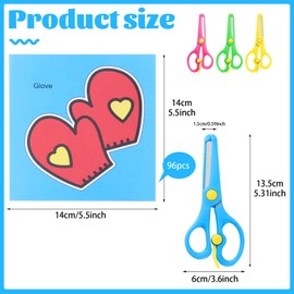 4 Pcs Kids Scissors, Childrens Safety Stainless Steel Scissors Safety Edge Plus Spring Design Left Handed Scissors for Scrapbooking Art DIY, Craft Cutting Paper(Comes with 93 Animal Paper-cuts)