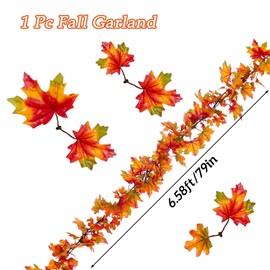 SITUMEIZI Fall Leaf Garland 6.5Ft 1Pc