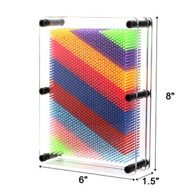 Hacaroa 2 Pack 3D Pin Art Toy, 8"x6" Plastic Pin Art Board Desk Sensory Toy, Sculpture Craft Fun Creativity for Kids, Adults, Home, Office Decoration, Multicolor