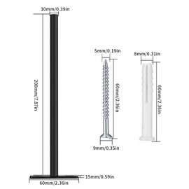 Pack of 4 Floating Shelf Brackets, Shelf Brackets, Wall Shelf, Shelf Support, Heavy Duty Invisible Shelf Support, Concealed for Wall Mounting (20.4 x 6 cm)