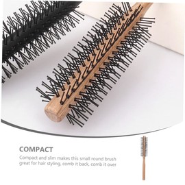 FRCOLOR 4pcs Wooden Round Brush for Men Hair Comb Blowdry Brush Smoothing Slick Hair Detangling