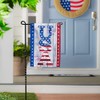 Evergreen USA Fireworks Garden Burlap Flag | Patriotic Garden Flag