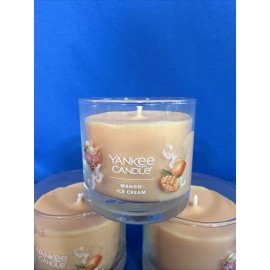 Yankee Candle Mango Ice Cream Large Tumbler 4.3 Oz 1 Wick  Glass Jar Peach