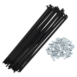 A ABSOPRO Bicycle Spokes 12G 183 mm Length Bicycle Wheel Spokes Carbon Steel Black 1 Set