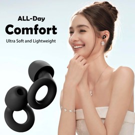 Kadnfrayfr 45dB High Noise Reduction Silicone Sleep Earplugs, Soft and Reusable, 8 Pieces, Ear Plugs Suitable for Work and Concerts and Other Scenes