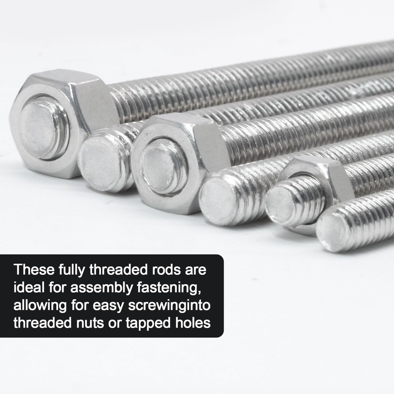 Jersvimc 1/4"-20 Threaded Rod Stainless Steel 1/4 Threaded Rod -