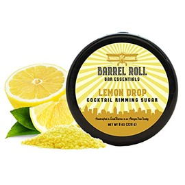 Barrel Roll Bar Essentials Cocktail Rimmers - Bartender Accessories, Finishing Sugar Garnish for Drinks, Glass Rimming Sugars - Natural Ingredients - Lemon Drop Sugar Rimmer - 8 oz, 452 Servings