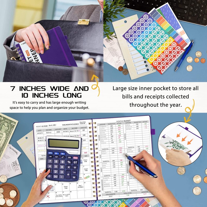 Soomeet Budget Planner - Monthly Bill Organizer with Pockets. Undated