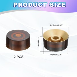 sourcing map 2PCS Guitar Top Hat Bell Knobs, Volume Tone Control Knobs for Electric Guitar Bass, Amber