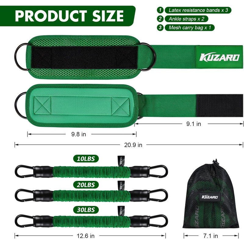 Resistance Bands Set with Ankle Straps, Glutes Workout Equipment, Ankle