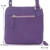 Catwalk Collection Leather Cross-Body Bag- Lena - Purple