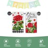 Uruney Spring Summer Geranium Flower Kitchen Dish Towels Set of